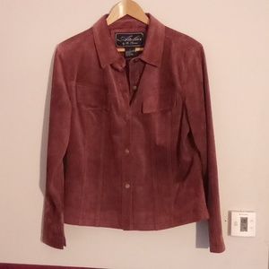 Atelier by B. Thomas suede pale purple jacket blazer women large